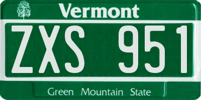 VT license plate ZXS951