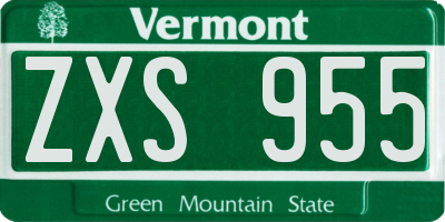 VT license plate ZXS955