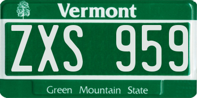 VT license plate ZXS959