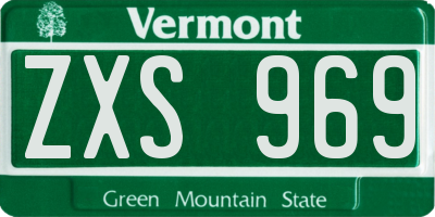 VT license plate ZXS969