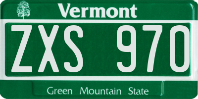 VT license plate ZXS970