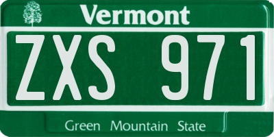 VT license plate ZXS971