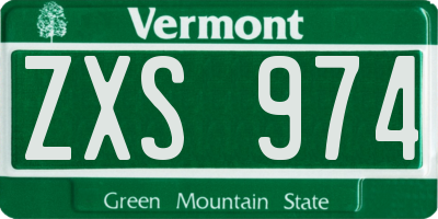 VT license plate ZXS974