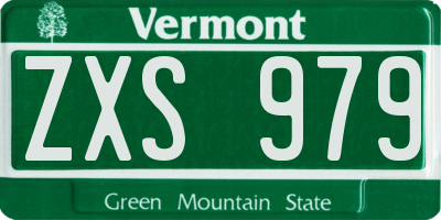 VT license plate ZXS979