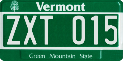 VT license plate ZXT015