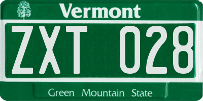 VT license plate ZXT028