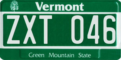 VT license plate ZXT046