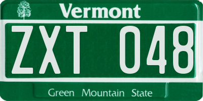 VT license plate ZXT048