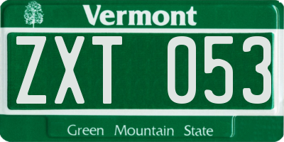 VT license plate ZXT053
