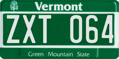 VT license plate ZXT064