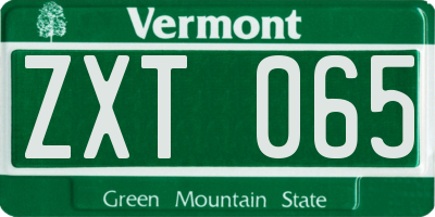 VT license plate ZXT065
