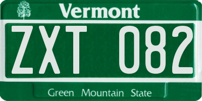 VT license plate ZXT082