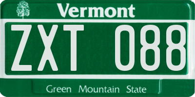 VT license plate ZXT088