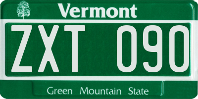 VT license plate ZXT090
