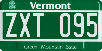 VT license plate ZXT095