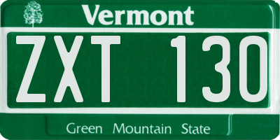 VT license plate ZXT130