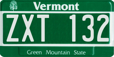 VT license plate ZXT132