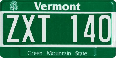 VT license plate ZXT140