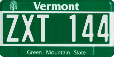VT license plate ZXT144