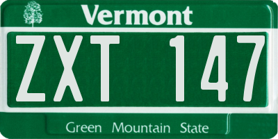 VT license plate ZXT147