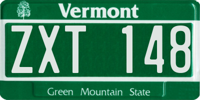 VT license plate ZXT148