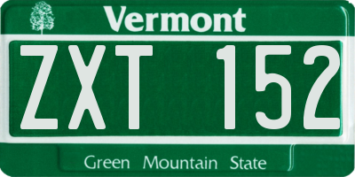 VT license plate ZXT152