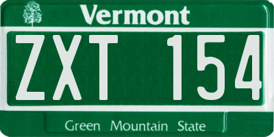 VT license plate ZXT154