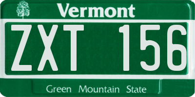VT license plate ZXT156