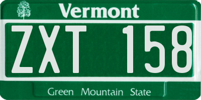 VT license plate ZXT158