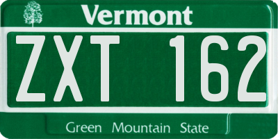 VT license plate ZXT162