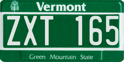 VT license plate ZXT165