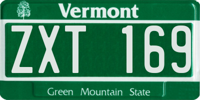 VT license plate ZXT169