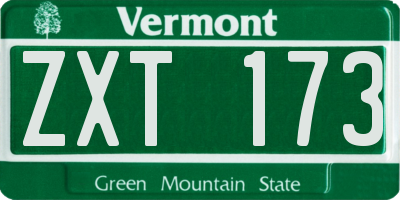 VT license plate ZXT173
