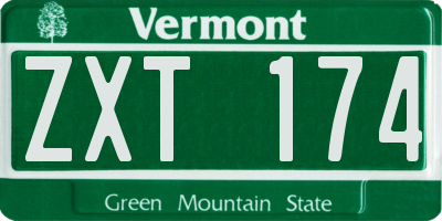 VT license plate ZXT174