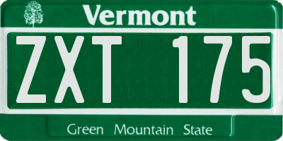 VT license plate ZXT175