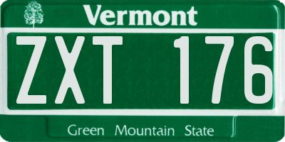 VT license plate ZXT176
