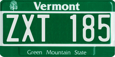 VT license plate ZXT185