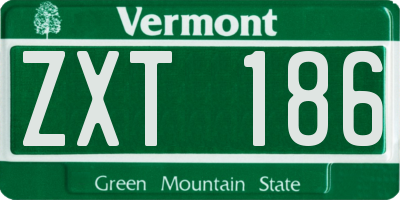 VT license plate ZXT186