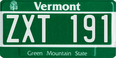 VT license plate ZXT191