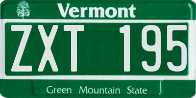 VT license plate ZXT195