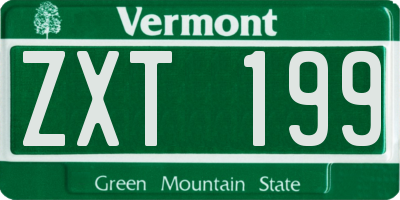 VT license plate ZXT199