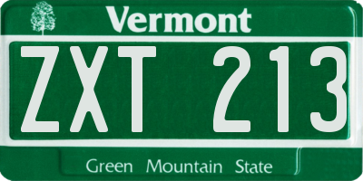 VT license plate ZXT213