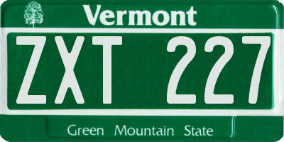 VT license plate ZXT227