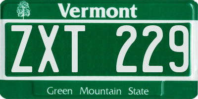 VT license plate ZXT229