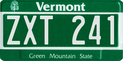VT license plate ZXT241