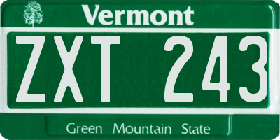 VT license plate ZXT243