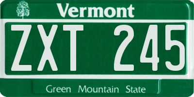 VT license plate ZXT245