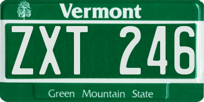VT license plate ZXT246