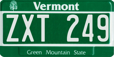 VT license plate ZXT249