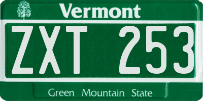 VT license plate ZXT253